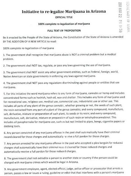 RAD - Relegalize All drugs 2018 marijuana initiative